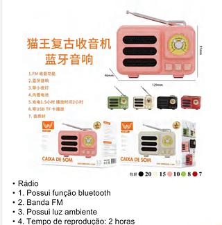 Rádio Retrô com Bluetooth e Luz Ambiente AD-8077 Altomex