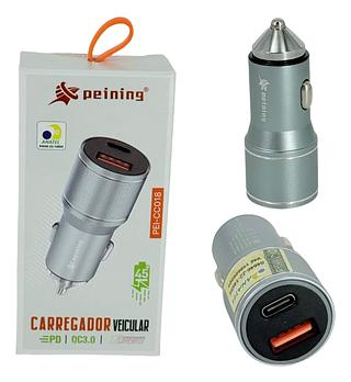 Carregador Veicular Peining Pei-cc018 | Pd + Qc3.0 | 45w