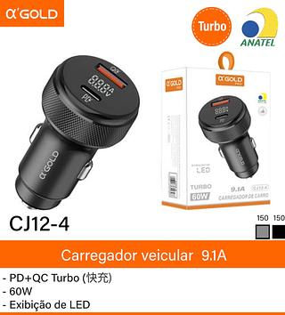 Carregador veicular 9.1A 60W