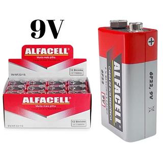 ￼Bateria Alfacell 9v Caixa Com 12 Unidades