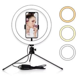 ￼Ilumina ção Anel Luz 8 Polegada 20cm Com Mini Tripé Suporte Celular