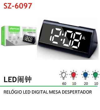 RELÓGIO LED DIGITAL MESA DESPERTADOR SZ-6097