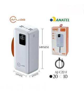 Carregador Power Bank 50000mah Portátil Turbo Ultra Rápido ANJ