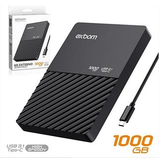 Hd Externo 1tb 1000gb Usb C 3.1 Slimvault Exbom Hde-s1ta Preto