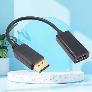 4K DisplayPort to HDMI-compatible Adapter Male DP to Female HDMI-Compatible Cable Converter Video Audio For HDTV PC Projector