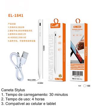 ￼Caneta Touch screen Para Celular Tablet Ponta Fina Recarregavel Universal EL-1841