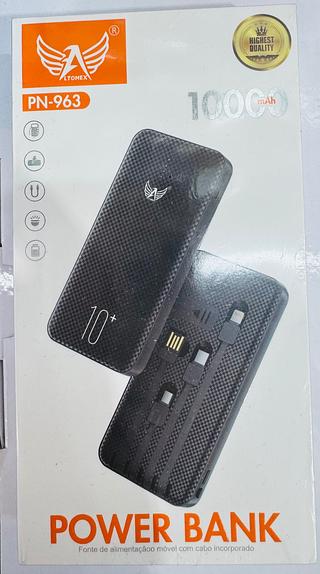 ￼Power Bank 10.000mAh PN-963 Estável • Cabos Embutidos 4 em 1 • carregador Portatil