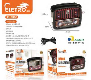 Rádio Vintage Retrô Antigo Bluetooth EL-1303 - Eletromex