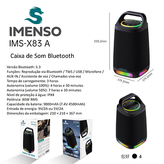 Caixa de som imenso X83