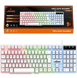 Teclado Gamer iluminado membrana Branco Lehmox - LEY-2085