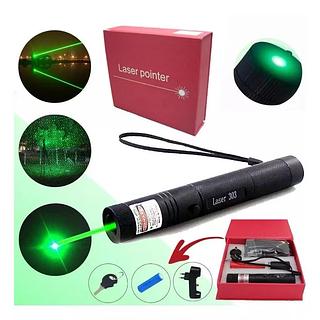Caneta Laser Laser Pointer Verde com Bateria Recarregável com Chave de Segurança #Laser 303