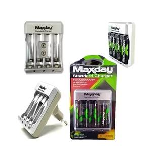 ￼Kit Carregador + 4 Pilhas AAA2800mah Maxday Recarregável