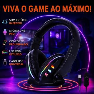 Fone Game com fio de USB Com Microfone E Led Ka-9007 Alta Qualidade