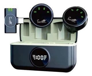 Microfone Lapela Sem Fio Eletro Mex El-1837 - Usb C Cor Preto