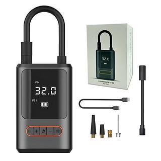 ￼Bomba De Ar Eletrica Portátil Digital Encher Pneu Carro Bike Moto 2000 mah Mini Compressor sem fio anjgg