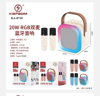 Caixa de som Bluetooth com 2 microfone sem fio AM-8580