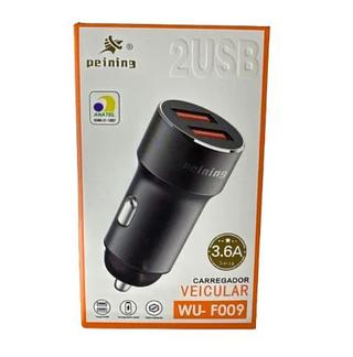 Carregador Veicular 3.6a Peining 2usb Wuf009