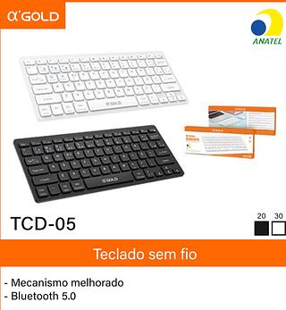 Teclado sem fio com Bluetooth 5.0