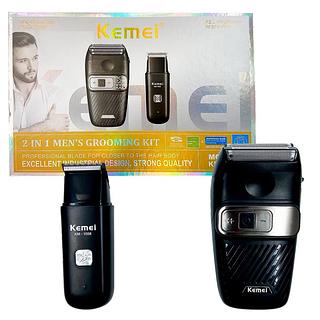 ￼MÁQUINA KEMEI 2 EM 1 KM-1558 BIVOLT PORTATIL SHAVER TRIMMER PARA BARBA/CABEÇA ACABAMENTO/FINALIZAÇÃO POTENCIA