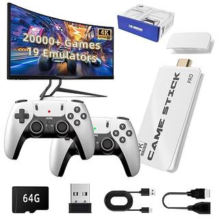 2025 Novo Video gamer Stick M15 Pro 4k 64gb Hdmi Com 2 Controles Sem Fio + 20.000 Jogos
