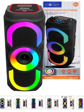 ￼Caixa de Som Bluetooth Portátil Potente Tws 50w Rgb Led Grande Fm Usb Sd