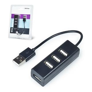 ￼Hub USB 2.0 Slim com 4 Entradas – Portátil e Rápido