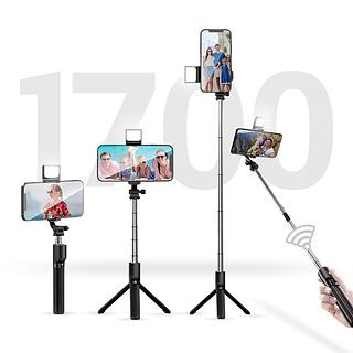 ￼Tripé Celular 1.70m Regulável Alumínio Profissional Suporte Bastão de Selfie Pau de Selfie