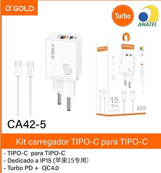 ￼Carregador Turbo AGold C-Tipc 9.1A 40W CA42-5