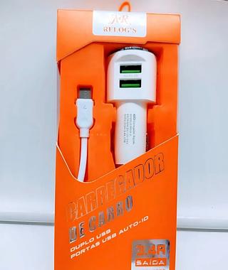 Carregador Rápido Veicular - Relog's Rs15-1/V8 Cor Branco