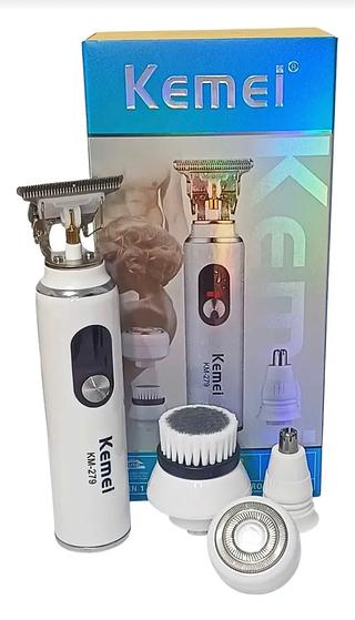 Máquina Kemel Aparador De Pelos 4 Em 1 Uso Úmido Km-279 Branco