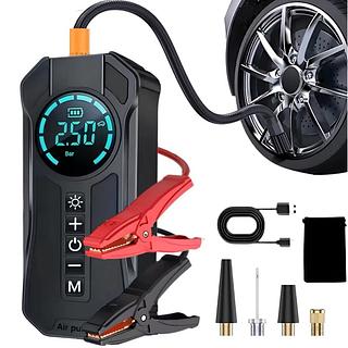 ￼Bomba de Ar Portatil Compressor Inflator Multi-função 4 em 1 PowerBank 8kmah Bateria Calibrador de Carro Auto Pneu