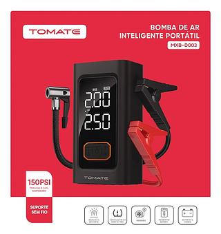 Bomba De Ar Inteligente Calibrador E Chupeta Portátil Preto 60hz Recarregável Monofásica