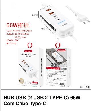 Hub USB (2usb 2 Tipc)66w ka-7156