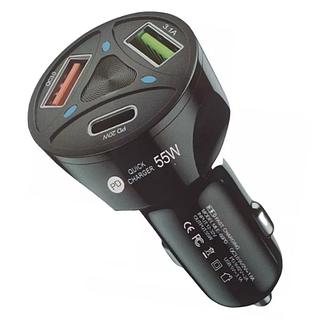 Carregador Veicular Turbo Carro Universal 3 portas USB Quick Charger 3.0 55W