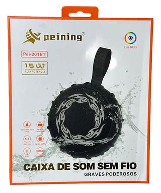 Caixa De Som Bluetooth Peining Pei-261bt 15w Portátil Preta