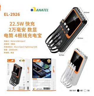 Carregador portátil power bank de 20000mah EL-2926