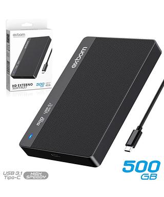 HD Externo 500GB Type C 3.1 de 2.5 Polegadas Exbom