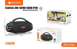 caixa de som sem fio com microfone 100W pei-S104