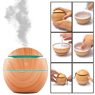 Mini Umidificador de Aroma Ultrassônico 130 ml com LED Multicor