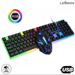 Kit Mouse E Teclado USB Gamer Com Led Rgb Lehmox LEY-2073