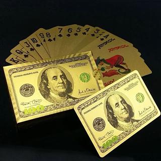 ￼Baralho Dolar Dourado Ouro Folheado A Prova D'agua