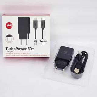 Carregador Completo Motorola Turbo Power 50W com cabo V8