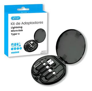 Kit De Adaptadores Usb Type-c Lightning 045 6 Em 1 Preto