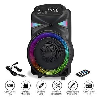 Caixa De Som Alta Qualidad Portátil Usb Bluetooth Solaris 12 Cor Preto 110V/220V